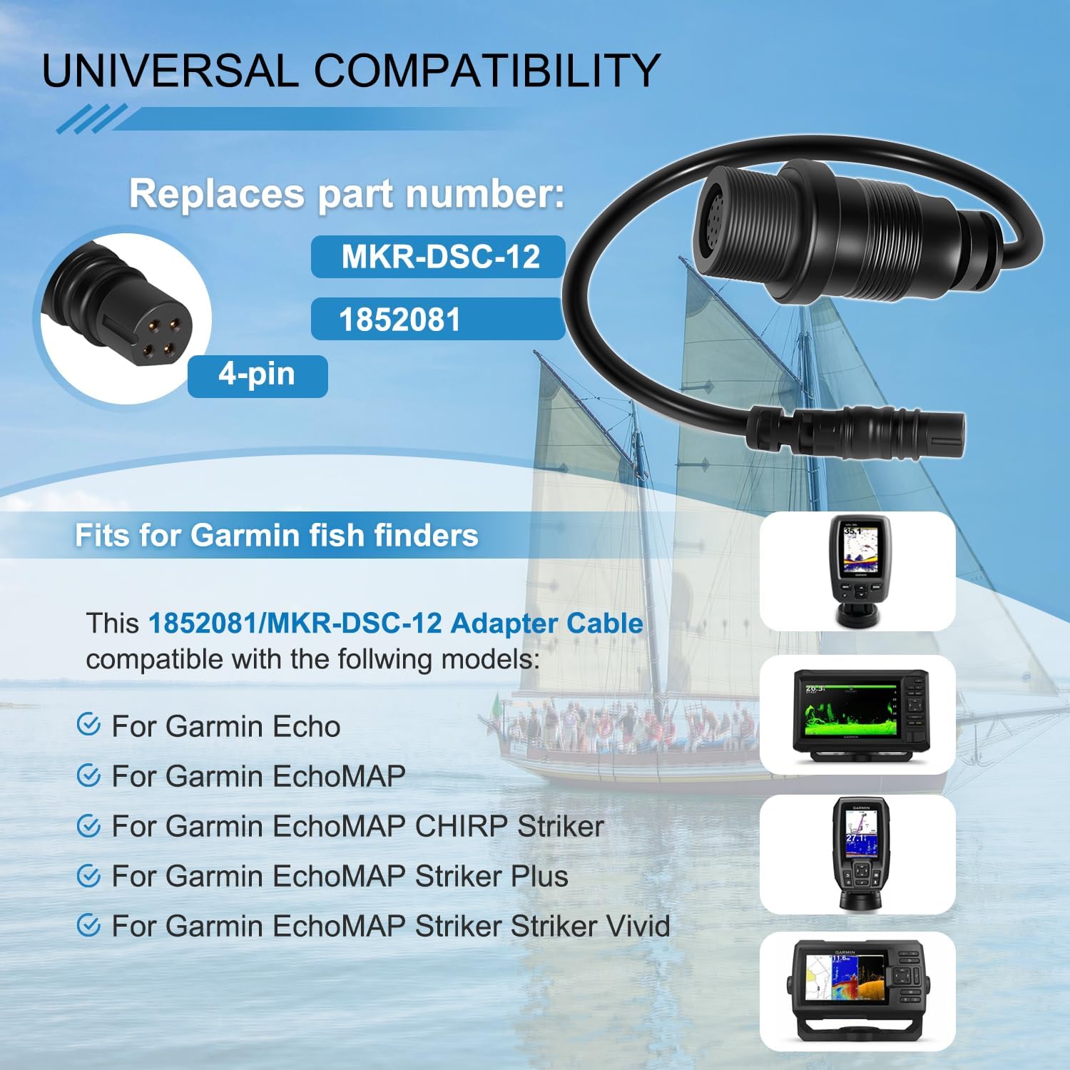1852081 MKR-DSC-12 Adapter Cab - огляд і ціна Fish Finder Cable